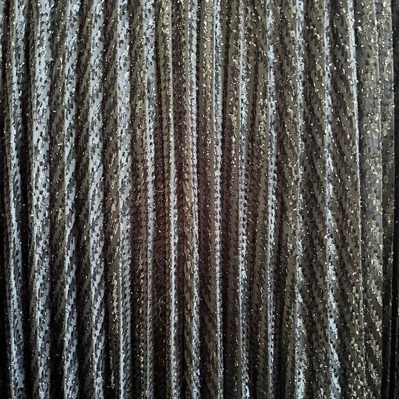 NWT: REISS Marianne Pleated Metallic Mesh Midi Skirt Black US 10 (K354) - Picture 7 of 11